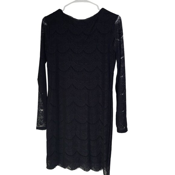 Forever 21 SZ LG Lace Long Sleeve Little Black Dress Goth Whimsigoth Date Night - Picture 3 of 8